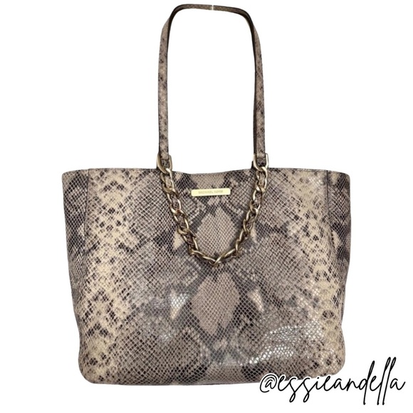 Michael Kors Gray Snakeskin Tote Bag - Picture 1 of 15